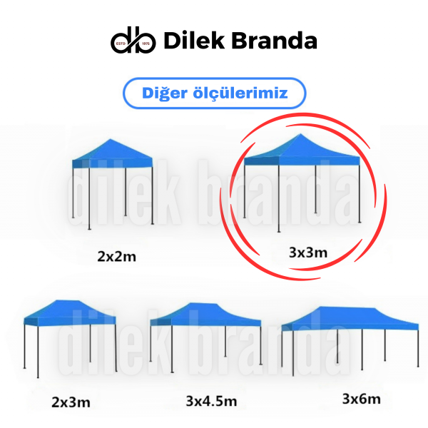 3x3 Premium Makaslı Katlanır Çardak - Görsel 10