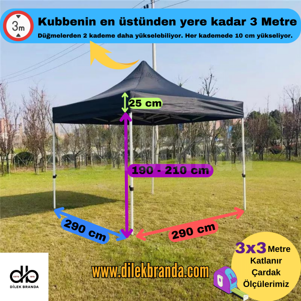 3x3 Makaslı Katlanır Çardak - Görsel 2