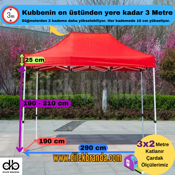 2x3 Makaslı Katlanır Çardak - Görsel 2