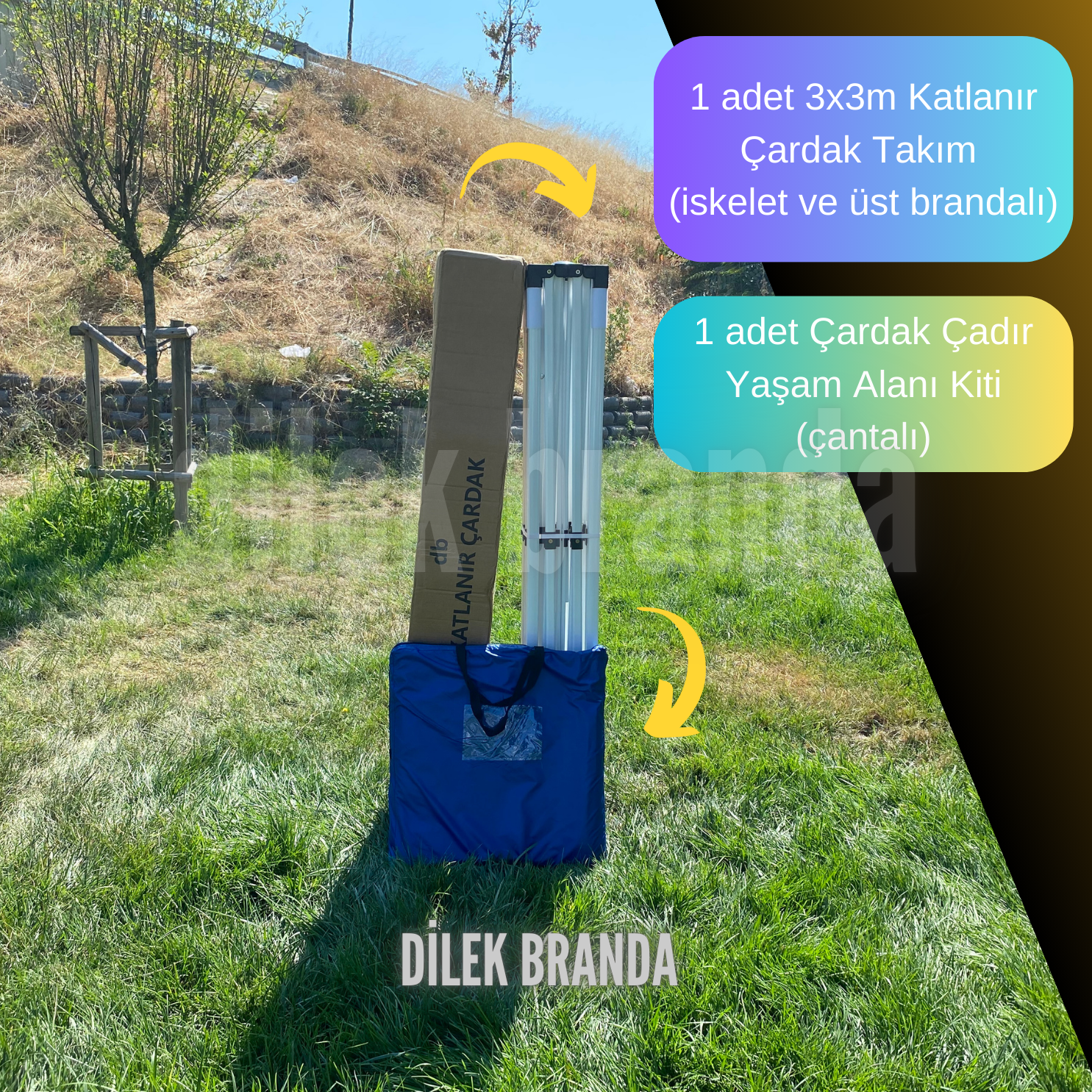 Çardak Çadır Kiti + 3x3 Katlanır Çardak - Görsel 4